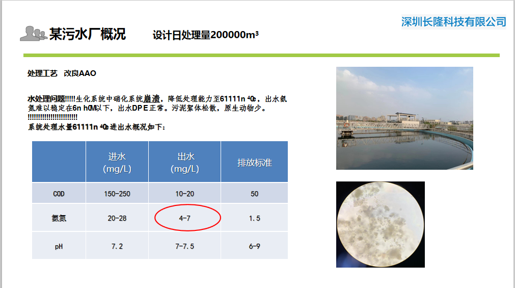 氨氮生化處理案例-長隆